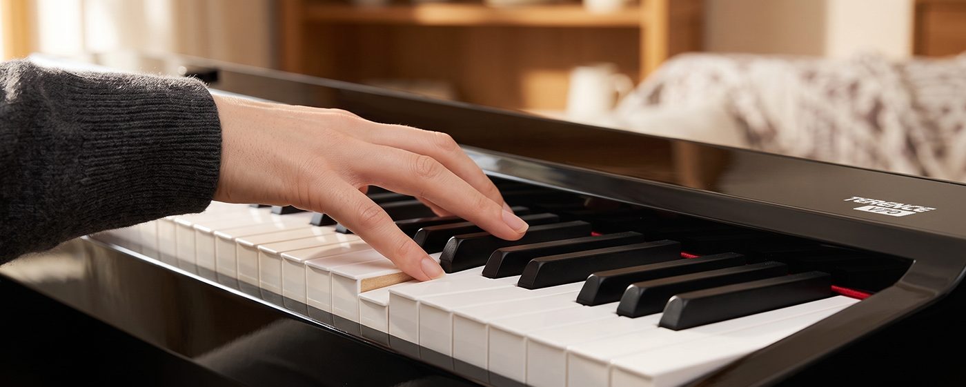 Playing weighted keys with varied amounts of pressure is also encouraging, leading